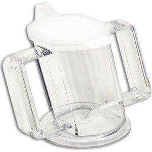 Transparante Beker - Groene Handgrepen - Eethulpmiddel - 1 Stuk