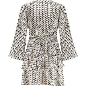 Frankie & Liberty - Meisjes Jurk - Krijt Wit / Dusty Zand / Zwart / Honing Geel Print