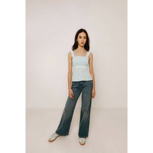 Frankie&Liberty Top - Zacht Polyester en Katoen - Speelse Hals - Kapmouwtjes