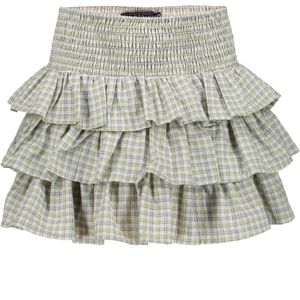 Frankie & Liberty Zomer skort - ruffel meisjes - groen grijs - geruit - Rosie