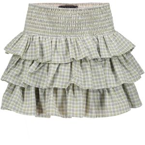Frankie & Liberty Zomer skort - ruffel meisjes - groen grijs - geruit - Rosie