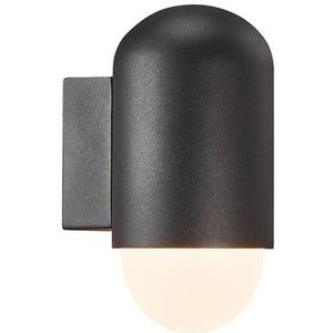 Nordlux Buitenwandlamp Heka, zwart, aluminium, hoogte 21,6 cm