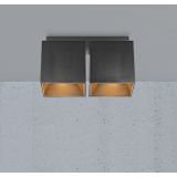 Ethan - 2 Plafondlamp - Zwart - GU10 - Kubusvormige Basis