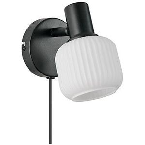 Nordlux Milford mini-wandlamp-E14-opaal glas/zwart