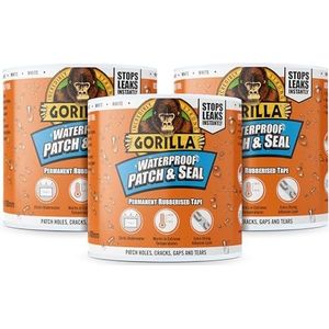 Gorilla 105292 Waterdichte Patch & Seal Tape Wit 100mm x 3m (Pack van 3)