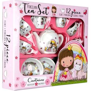 Barbo Toys - Theeservies speelset - Lillie & Ellie theeset - 12-delige porseleinen theeset - kinderkeuken rollenspel - theekransje voor kinderen
