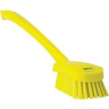 Vikan Hygiëne 4186-6 Washing Brush, lange handgreep, geel, stiff, 415 mm/10