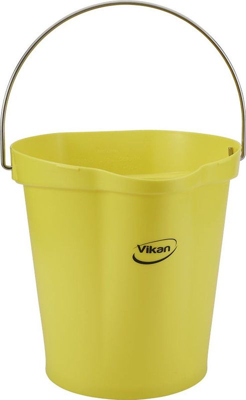 Vikan Emmer 56866 - 12 Liter - Geel - Stevige Emmer - Chemicaliën bestendig - Maximaal 100°C - Geschikt voor Voedselverwerking en Schoonmaakwerkzaamheden
