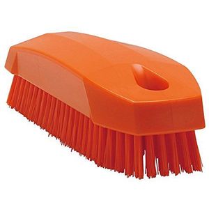 Vikan 64407 Nagelborstel Oranje - Harde haren voor dieptereiniging van nagels, bekleding, tapijten