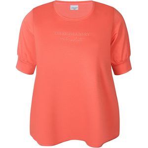 Zhenzi - Top - Koraalrood - Dames - Ronde Hals - Half Lange Mouwen