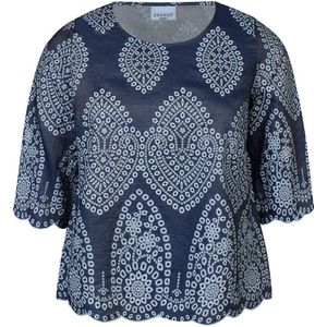Zhenzi - Blousetop - Donkerblauw - Broderie