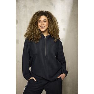 ZHENZI - Trui Sama - Streep Sweater - Met Rits