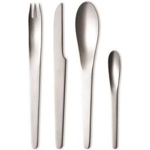 Georg Jensen - Arne Jacobsen - Bestekset - Zilver - Roestvrij Staal - 16-delig