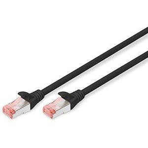 DIGITUS Cat6-1m LAN-kabel, RJ45, netwerkkabel, S/FTP, afgeschermd, compatibel met Cat 6A en Cat 7, zwart