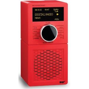 Scansonic P4000 DAB+/FM-mobiele radio rood