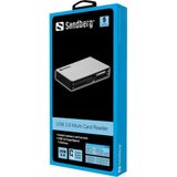 Sandberg 133-73 geheugenkaartlezer USB 3.2 Gen 1 (3.1 Gen 1) Type-A Zwart, Zilver