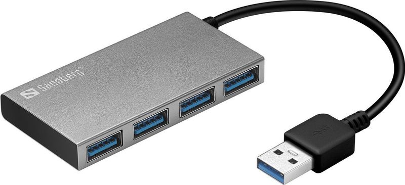 Sandberg 133-88 interface hub USB 3.2 Gen 1 (3.1 Gen 1) Type-A 5000 Mbit/s Wit