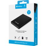Sandberg - USB 3.0 naar SATA Box - Harde Schijf Behuizing - Zwart - ABS-kunststof