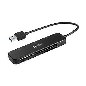 Sandberg - USB 3.0 Zakkaartlezer - Geheugenkaartlezer - Zwart