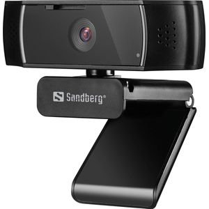 Sandberg USB Autofocus DualMic Webcam 2,07 MP 1920 x 1080 Pixel USB 2.0 Zwart (2.10 Mpx), Webcam, Zwart