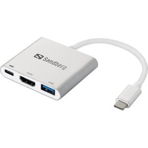 Sandberg 5705730136009 136-00 USB-C Mini Dock HDMI en USB zilver