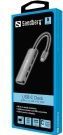 Sandberg USB-C Dock - HDMI + 3xUSB + PD 100W - Aluminium