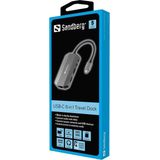 Sandberg USB-C 6-in1 Travel Dock - Dockingstation - USB-C - HDMI - 1GbE