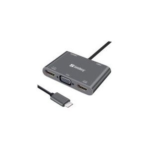 Sandberg 136-35 USB-C Dock - 2x HDMI + 1x VGA + USB + PD