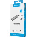 Sandberg 136-41 interface hub USB 3.2 Gen 1 (3.1 Gen 1) Type-C 10000 Mbit/s Grijs