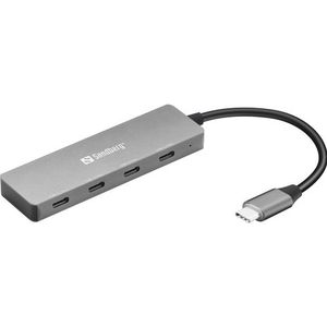 Sandberg 136-41 interface hub USB 3.2 Gen 1 (3.1 Gen 1) Type-C 10000 Mbit/s Grijs