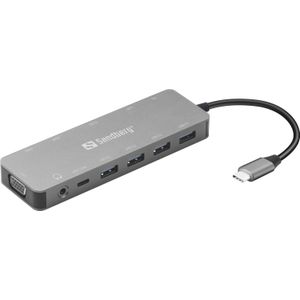 Sandberg USB-C 13-in-1 reisdock (USB C), Docking station + USB-hub