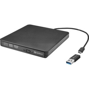 Sandberg - USB-C/A DVD Drive - Optische Drive - Zwart