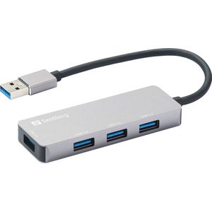 Sandberg 333-67 interface hub USB 3.2 Gen 1 (3.1 Gen 1) Type-A 5000 Mbit/s Grijs