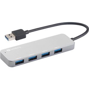 Sandberg USB 3.0 HUB 333-88 - 4 Poorten - Aluminium - Zilver