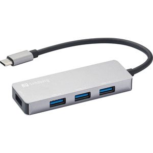 Sandberg Docking Station - USB-C - 4x USB 3.0 - Aluminium