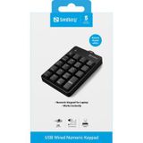 Sandberg 630-07 numeriek toetsenbord Laptop/pc Zwart