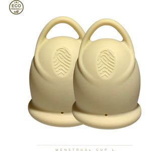 green-goose® Siliconen Menstruatie Cup - 2 Stuks - L - Crème - Veilig, comfortabel en milieuvriendelijk