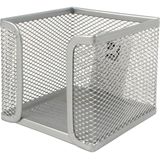 Connect Zettelbox Metall 9,8x8x9,8cm silber leer