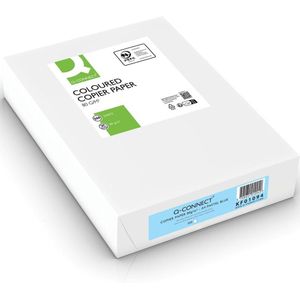 Q-CONNECT - Gekleurd Kopieerpapier - Lichtblauw - A4 - Pak van 500 Vel