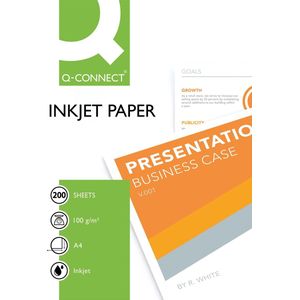 Q-CONNECT inkjet papier, ft A4, 100 g, pak van 200 vel, wit 5 stuks