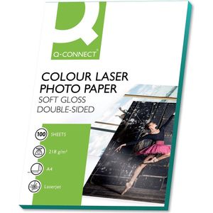 Q-Connect - Fotopapier - Glanzend - Wit - 220 g/m² - A4 - 100 Vellen