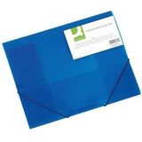 Q-CONNECT elastomap, A4, 3 kleppen en elastieken, transparant PP, blauw