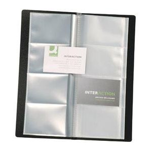 Q-CONNECT visitekaartenmap, Ft 11 x 26 cm, voor 96 kaarten, zwart