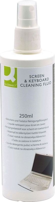Q-CONNECT reinigingsspray voor scherm en toetsenbord, spuitbus van 250 ml