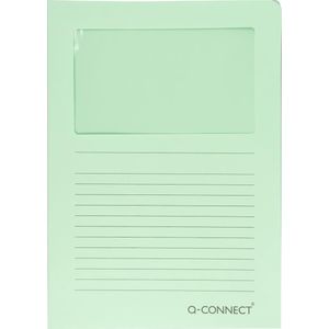 Q-CONNECT L-map met venster, 120 g/m², A4, pak van 100 stuks, lichtgroen