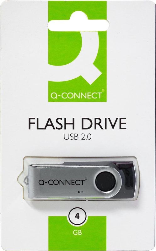 Q-CONNECT - USB-stick - Zwart - 4 GB
