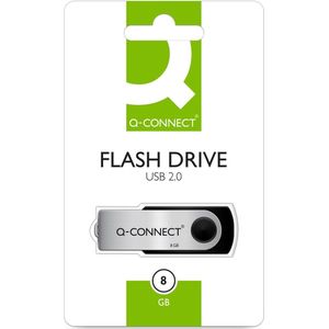 Q-CONNECT - USB Stick 2.0 - Zwart - 8 GB