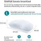 TEMPUR - Sonata - SmartCool Hoofdkussen - Ergonomisch - 61 x 40 x 12.5 cm