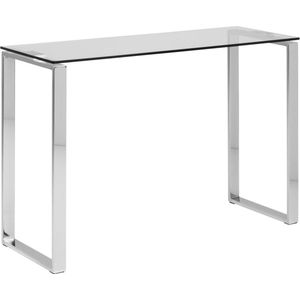 Wandtafel Magnus Glas met Chroom Sidetable