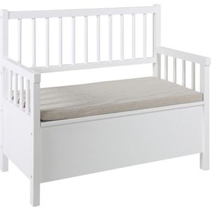 Aster Sitzbank mit Kissen weiß, beige.